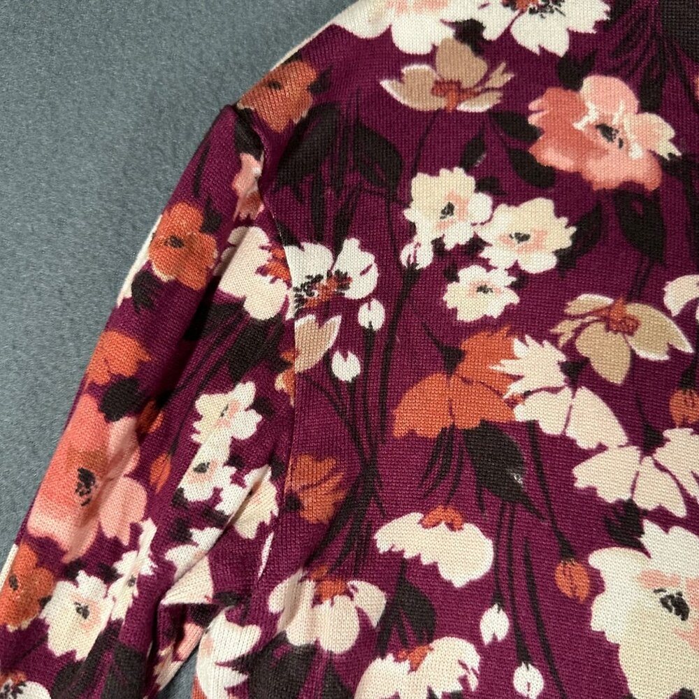LOFT Outlet Womens MP Floral Peplum Long Sleeve Pullover Super Soft Sweater - Picture 3 of 9
